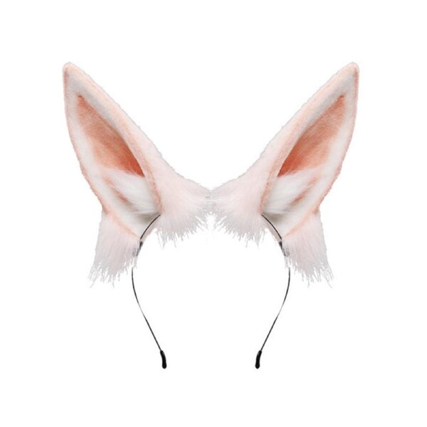 Nevenka Furry Bunny Ear Headwear Simulation for Party Cosplay Daily-Pink