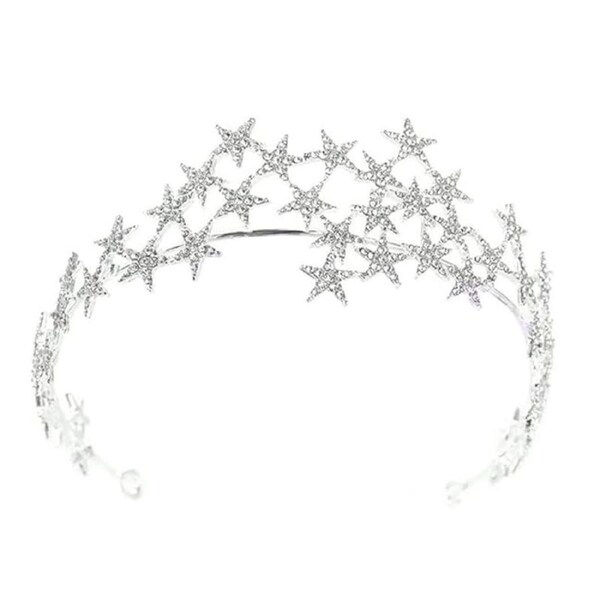 Nevenka Shimmering Star Crown Rhinestone Elegant Headgear for Wedding Banquet