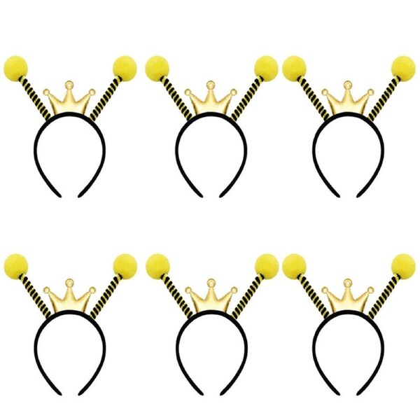 Nevenka 6 Pcs Bee Crown Antenna Headband for Kids Adults Halloween Cosplay