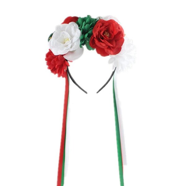 Nevenka Mexican Flower Crowns with Long Ribbon for Halloween Easter Party