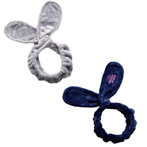 Nevenka 2 Pcs Rabbit Ear Headband Soft Coral Fleece for Washing Face-Set C