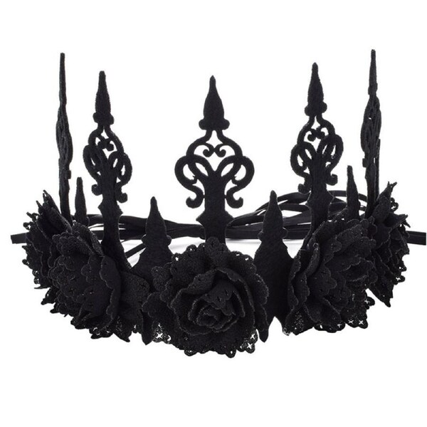 Nevenka Gothic Rose Hair Wreath Adjustable for Halloween Party Cosplay
