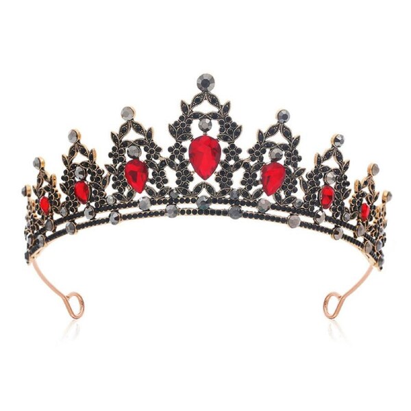 Nevenka Queen Crown Luxurious Rhinestones Tiara for Wedding Prom Party-5