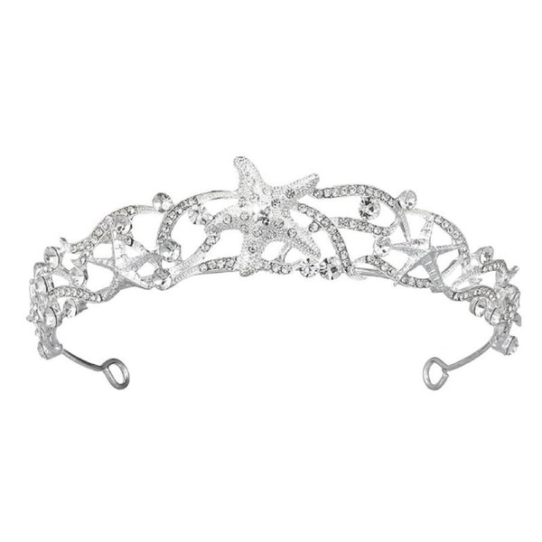 Nevenka Mermaid Crown Rhinestone Starfish Headpiece for Wedding Prom