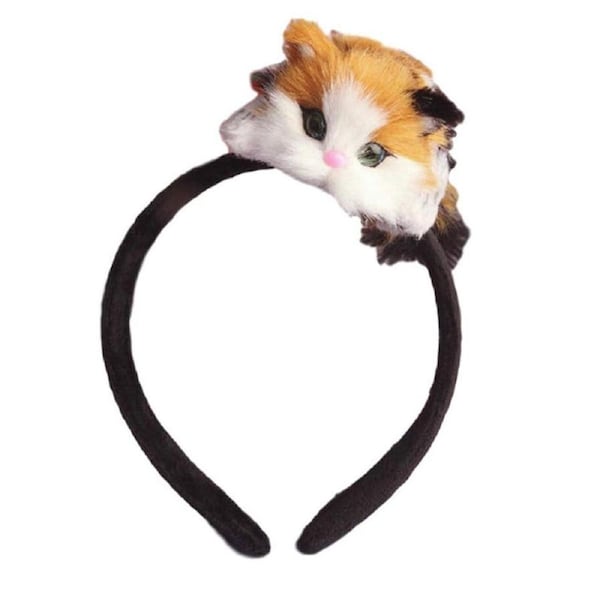 Nevenka Cute 3D Kitten Headband Simulated Lying Cat Hair Accessories
