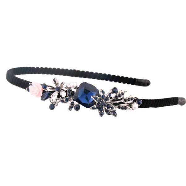 Nevenka Flower Rhinestone Headband 1920s Vintage Headpieces for Women-4