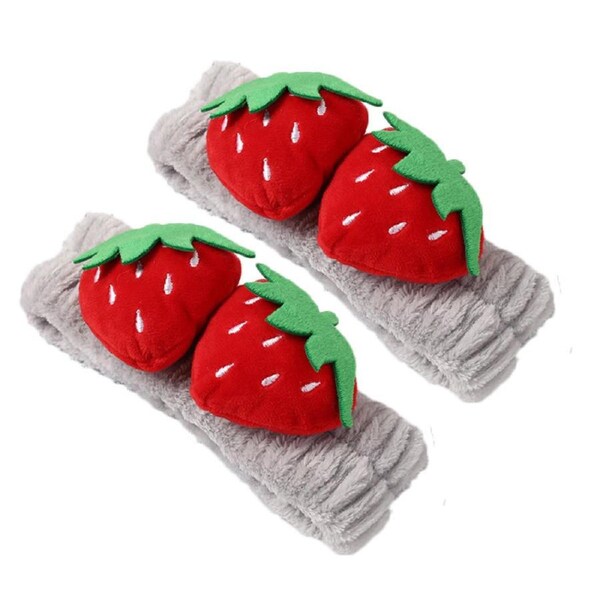Nevenka 2 Pcs Cute Strawberry Headbands Soft for Makeup Washing Face-Grey