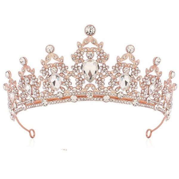 Nevenka Queen Crown Luxurious Rhinestones Tiara for Wedding Prom Party-12