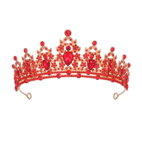 Nevenka Queen Crown Luxurious Rhinestones Tiara for Wedding Prom Party-11