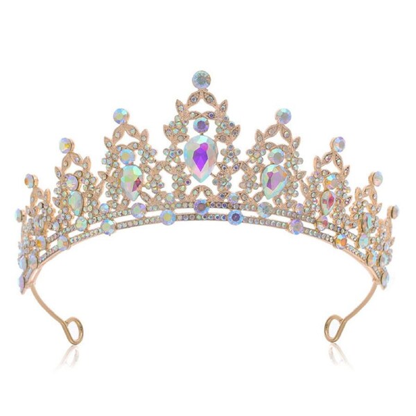 Nevenka Queen Crown Luxurious Rhinestones Tiara for Wedding Prom Party-17
