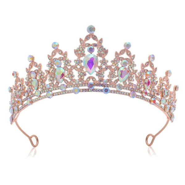 Nevenka Queen Crown Luxurious Rhinestones Tiara for Wedding Prom Party-18