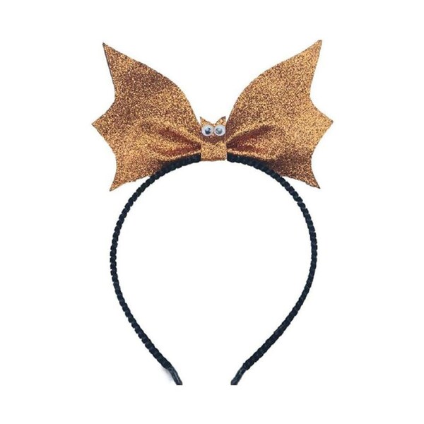 Nevenka Shimmeringy Bat Headband Halloween Headpiece Costume Props-Yellow