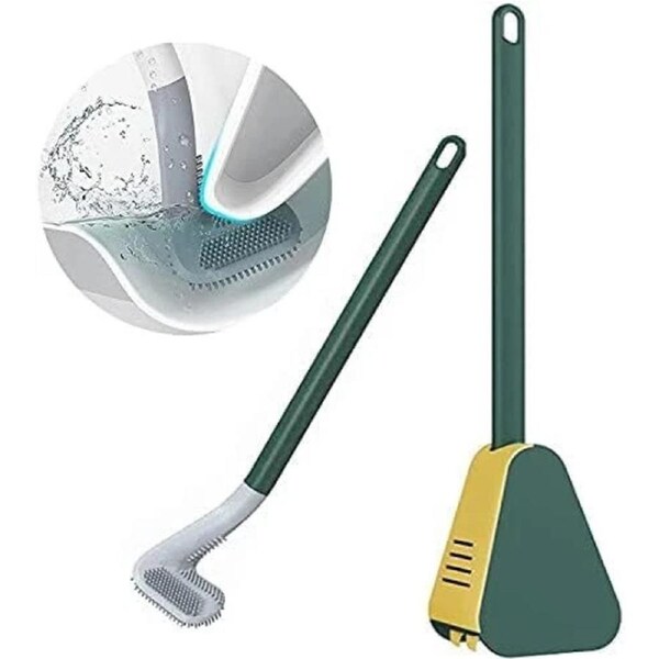 Golf Toilet Brush Toilet Brush Wall-Mounted Silicone Long-Handled~Green