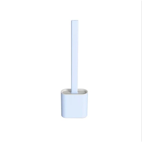 White Bathroom Silicone Bristles Toilet Brush Cleaning Brush Set Creative With Hollow Bottom Holder