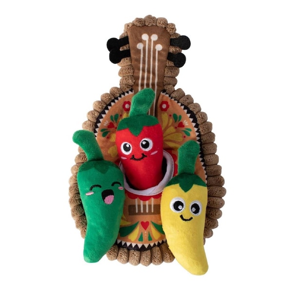 Fiesta Till You Siesta Guitar & Chili Hide & Seek Burrow Dog Toy