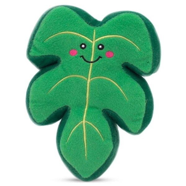 Squeakie Pattiez Plush Squeaker Dog Toy (Monstera Leaf)