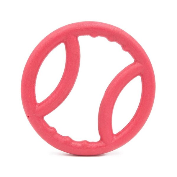 ZippyTuff TPR Squeaker Ring Tug Dog Toy (Pink)
