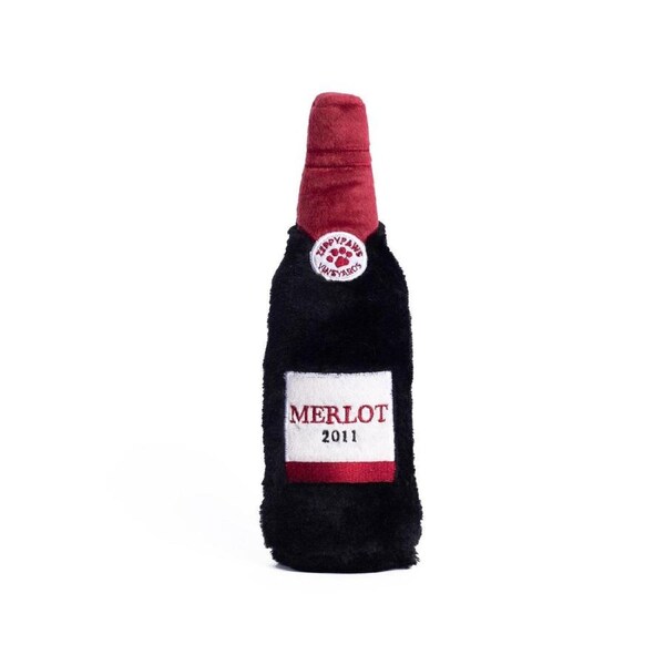 Happy Hour Crusherz Bottle Dog Toy - Red Wine