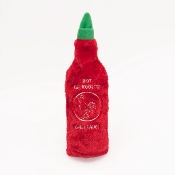 Hot Sauce Crusherz Crunch & Squeak Dog Toy - Red Rooster