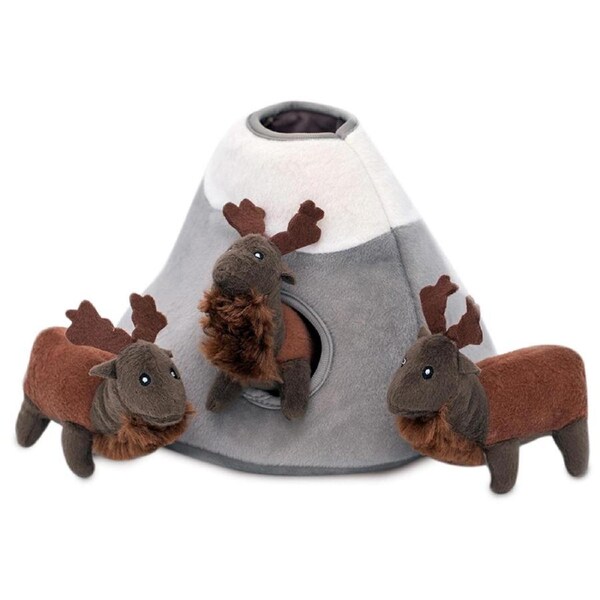 Zippy Burrow Interactive Squeaker Dog Toy (Elk Mountain + 3 Deers)