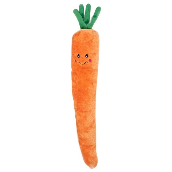 Plush Squeaky Jigglerz Dog Toy (Carrot)