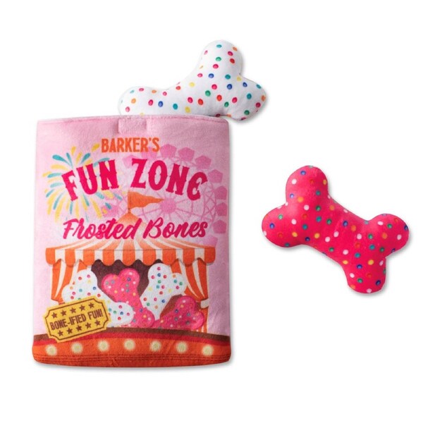 Plush Burrow Interactive Dog Toy - Fun Zone Bones