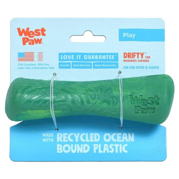 Seaflex Recycled Plastic Fetch Dog Drifty Toy (Emerald) - Small