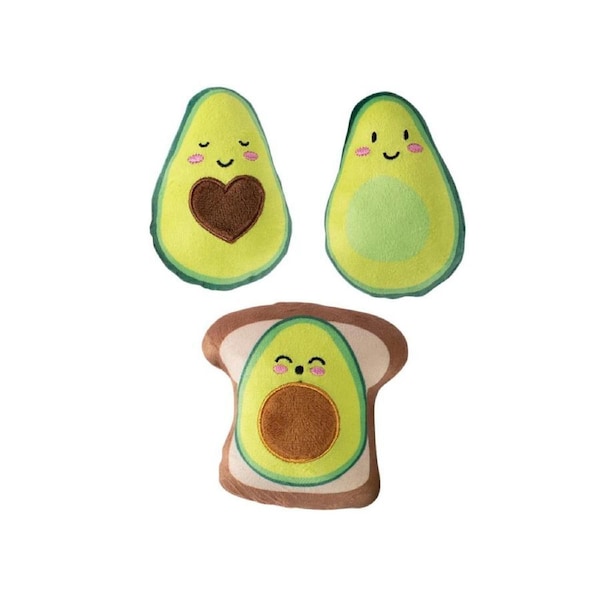 Avocado On Toast Dog Toys, 3 Piece - Small