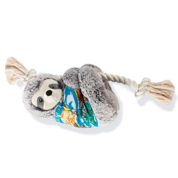 Slown' Down For Summer Sloth on a Rope Dog Toy