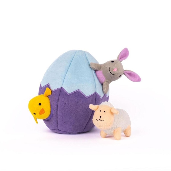 Easter Egg and Friends Interactive Burrow Plush Dog Toy
