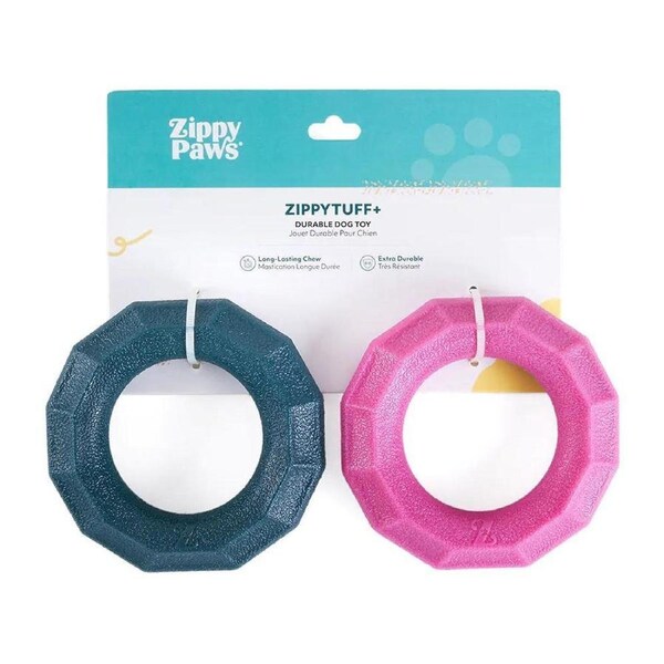 Zippytuff+ Dog Toy - Small Ring 2-Pack (Emerald & Magenta)