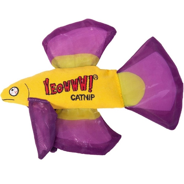 Mo Betta Fish Cat Toy with Pure American Catnip (Purple)