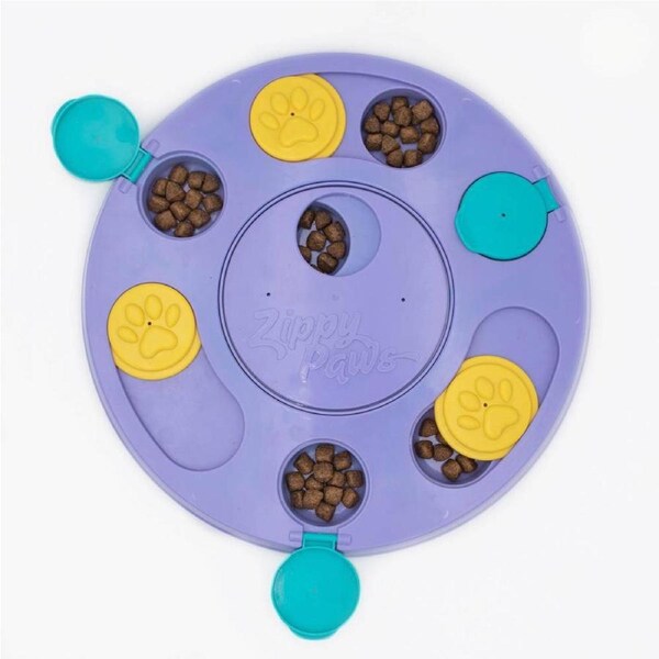 SmartyPaws Puzzler Feeder Interactive Dog Toy - Purple