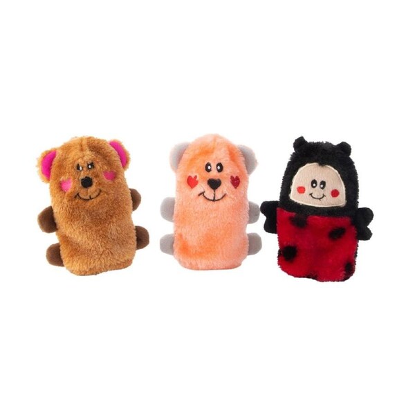 Valentines Squeakie Buddies Squeaker Dog Toys, 3 Pack