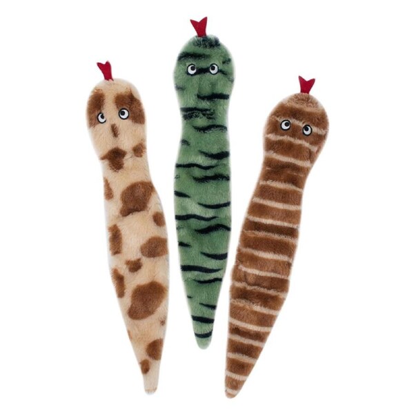 Skinny Peltz No Stuffing Squeaker Dog Toy, Pack of 3 (Desert Snakes)