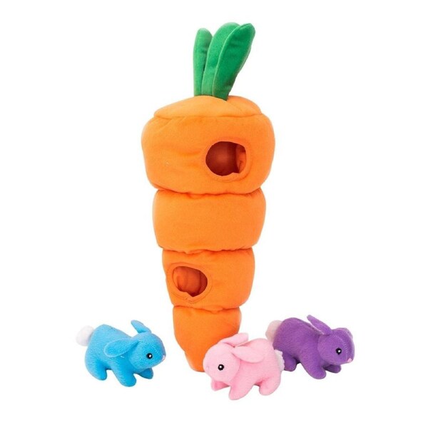 Zippy Burrow Interactive Dog Toy (Carrot) - Large