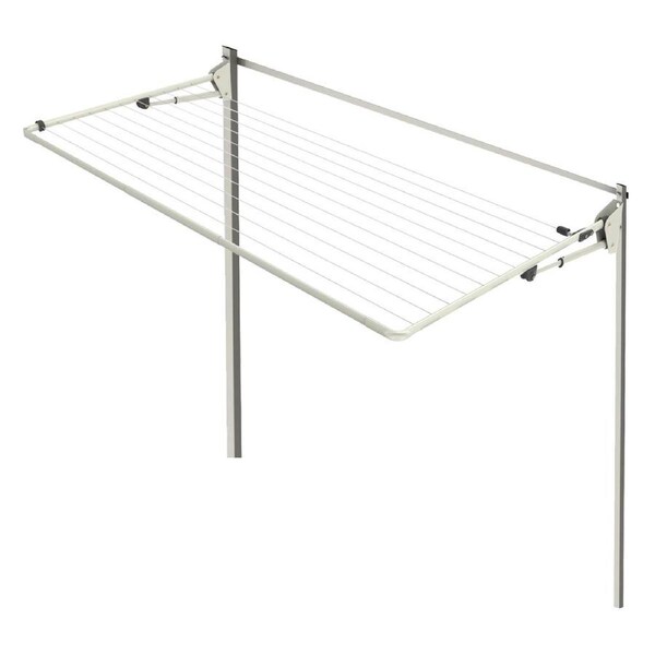 Hills Folding Frame 2.4m Wide Single Clothesline + Post Kit in Surfmist