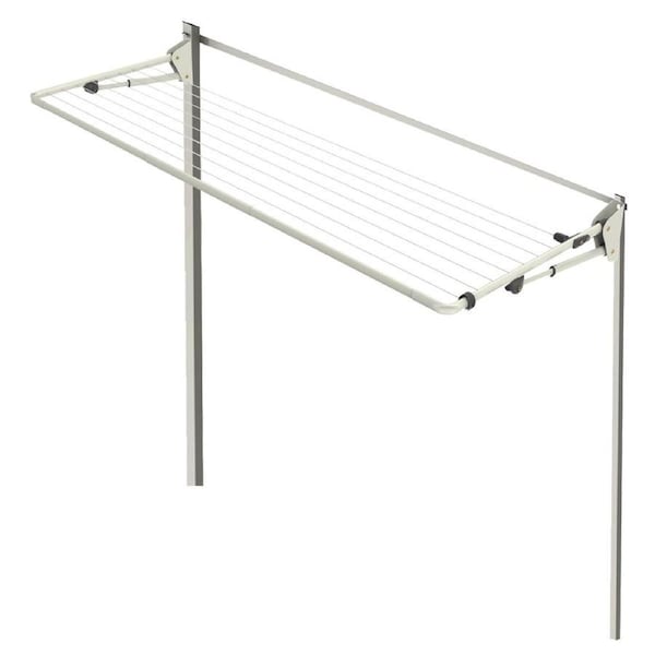 Hills Folding Frame 2.4m Wide Compact Clothesline + Post Kit in Surfmist