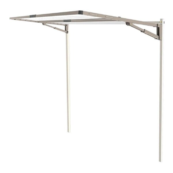 Hills Everyday Folding Frame 2.2m x 1.2m Double 11 Line Clothesline + Post Kit in Autumn Stone
