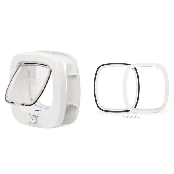 PetSafe Big Cat Door with 4 Lock Settings + Glass Installation Adapter