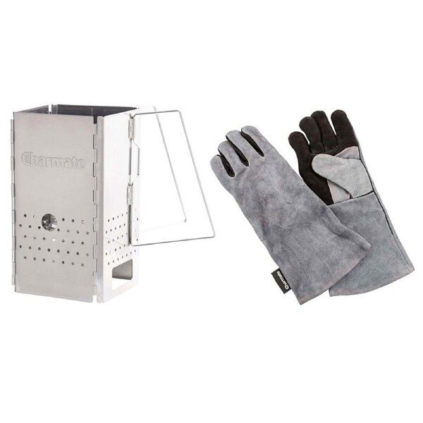 Charmate Collapsible Charcoal Starter with Carry Bag + Charmate Gloves