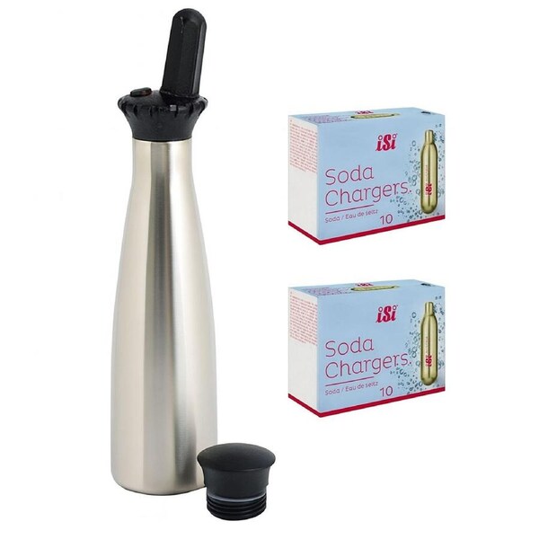 Mastrad Purefizz Soda Maker 750ml + 20 x iSi Soda CO2 Chargers