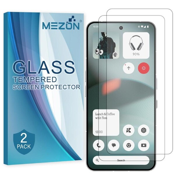 [2 Pack] Nothing Phone (3) Tempered Glass 9H HD Crystal Clear Premium Screen Protector by MEZON – Case Friendly, Shock Absorption (Nothing 3, 9H)