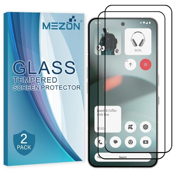 [2 Pack] Full Coverage Nothing Phone (3) Tempered Glass Crystal Clear Premium 9H HD Screen Protector by MEZON (Nothing 3, 9H Full)