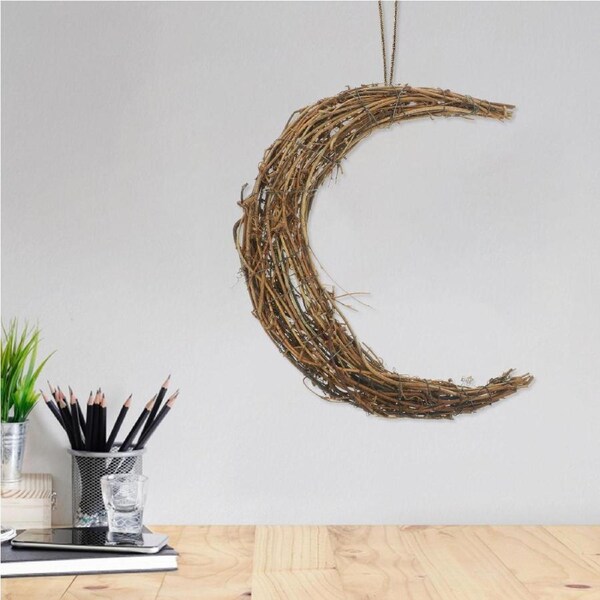 JOYBUY Grape Moon Dream Catcher Wreath – DIY Halloween Rattan Decoration