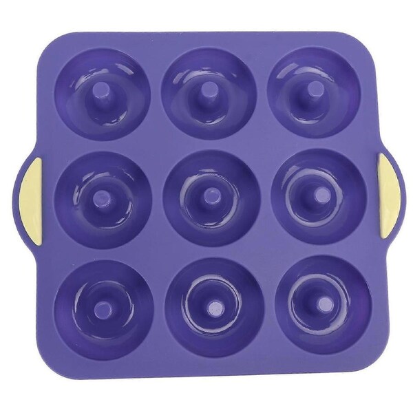 Silicone Donut Mold 9 Cavity Prevents Stick Safe Heat Resistance Doughnut Pan Set for Cake Biscuit Bagels Muffins Royalblue
