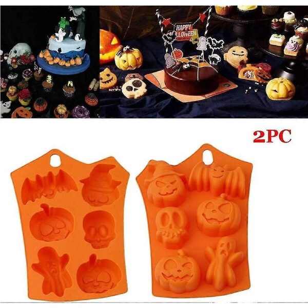 FAST DELIVERY3D Halloween Pumpkin Silicone Fondant Mold Cake Chocolate Sugarcraft Decorating DIY Baking Mould Halloween Fondant Candy Mould Cake Decor