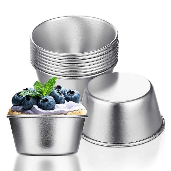10 Pieces Individual Molds Egg Tart Molds,Pudding and Cupcake Molds Cups,Mini Chocolate Molten Pans