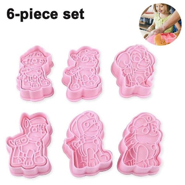 1 set/6 pcs Plastic Cookie Stamps-Cartoon Fun Cookie Mold,Children Baking Set Biscuit embossing Mold Cartoon Shape