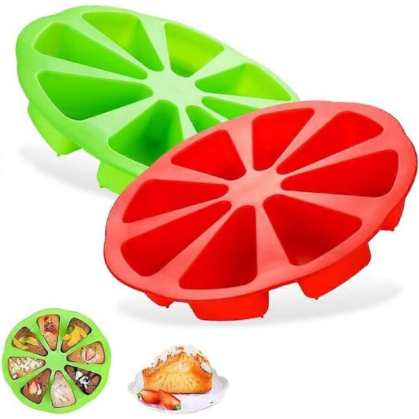 Lot de 2 moules gteau triangulaires en silicone - 8 trous - 27 x 27 x 5 cm